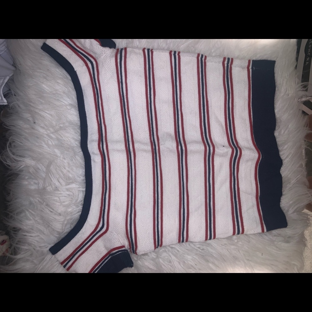 Striped American eagle crop top